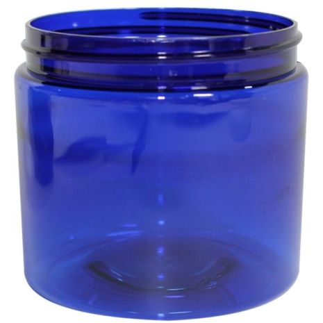 Plastic Jar 16 Oz Blue Round