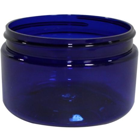 Plastic Jar 4 Oz Blue Round Wide