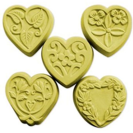 Nature Guest 5 Hearts Soap Mold