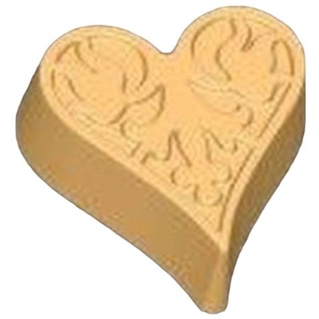Stylized Floral Impression Heart Soap Mold